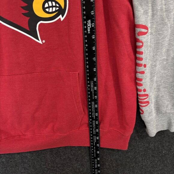 Louisville Cardinals Pullover Women's XXL Red Gray Cowl Neck Graphic Long Sleeve - Picture 4 of 7